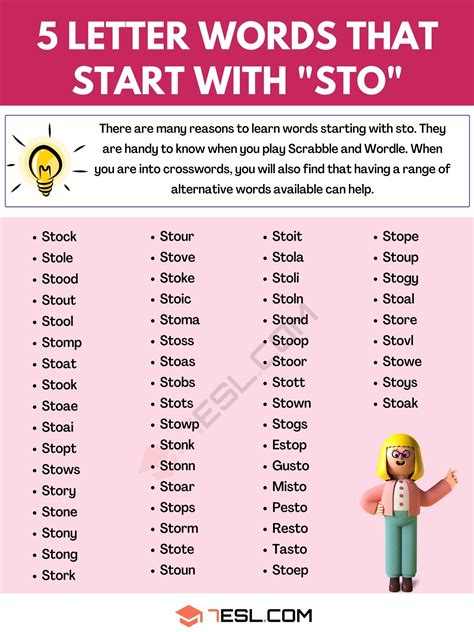 5 letter words beginning with sto|List of 5 letter words that start with STO